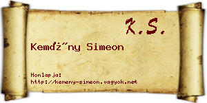 Kemény Simeon névjegykártya